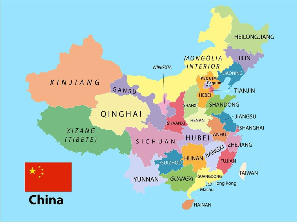 Mapa da China.